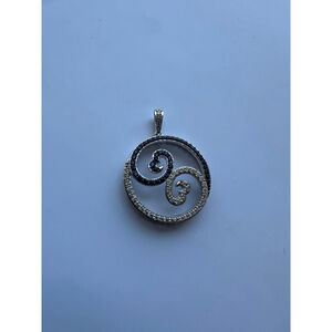 JTV Silver Pendant with Blue Lab Created Sapphires 2in